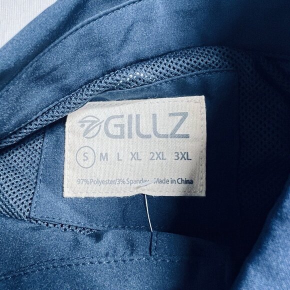 Gillz Men's Fishing Shirt Deep Sea Woven Navy Blue SMALL Stretch SPF - Picture 5 of 7